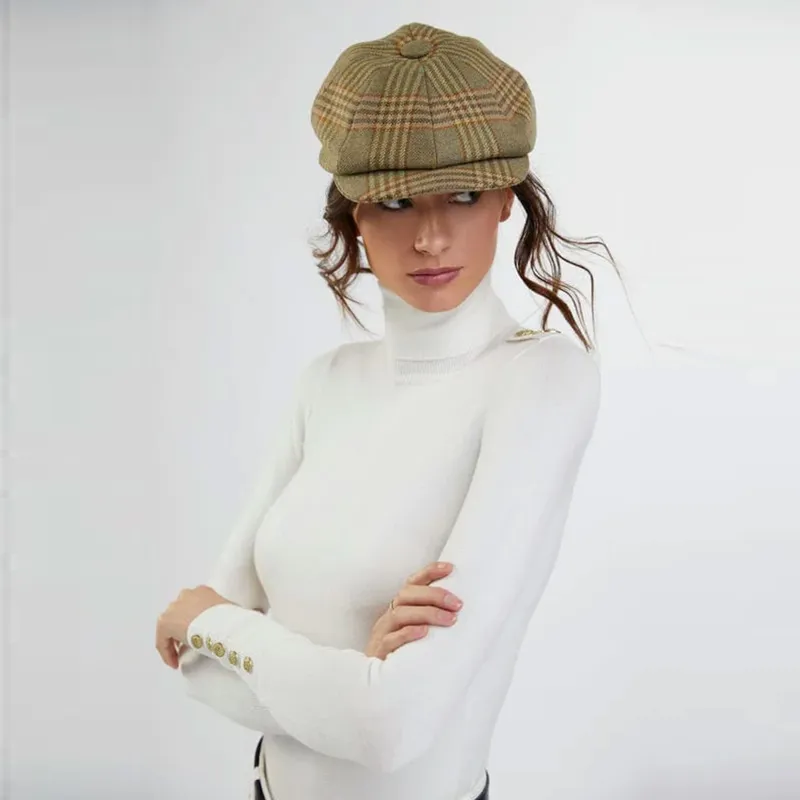 Holland Cooper Baker Boy Tweed Cap - Leveret-4